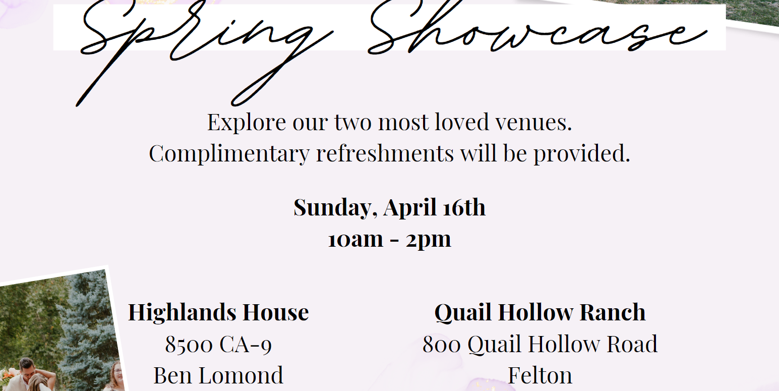 Quail Hollow Ranch weddings in Felton CA